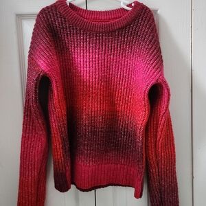 SO Girls Size 10/12 L Vibrant Pink and Red Gradient Sweater